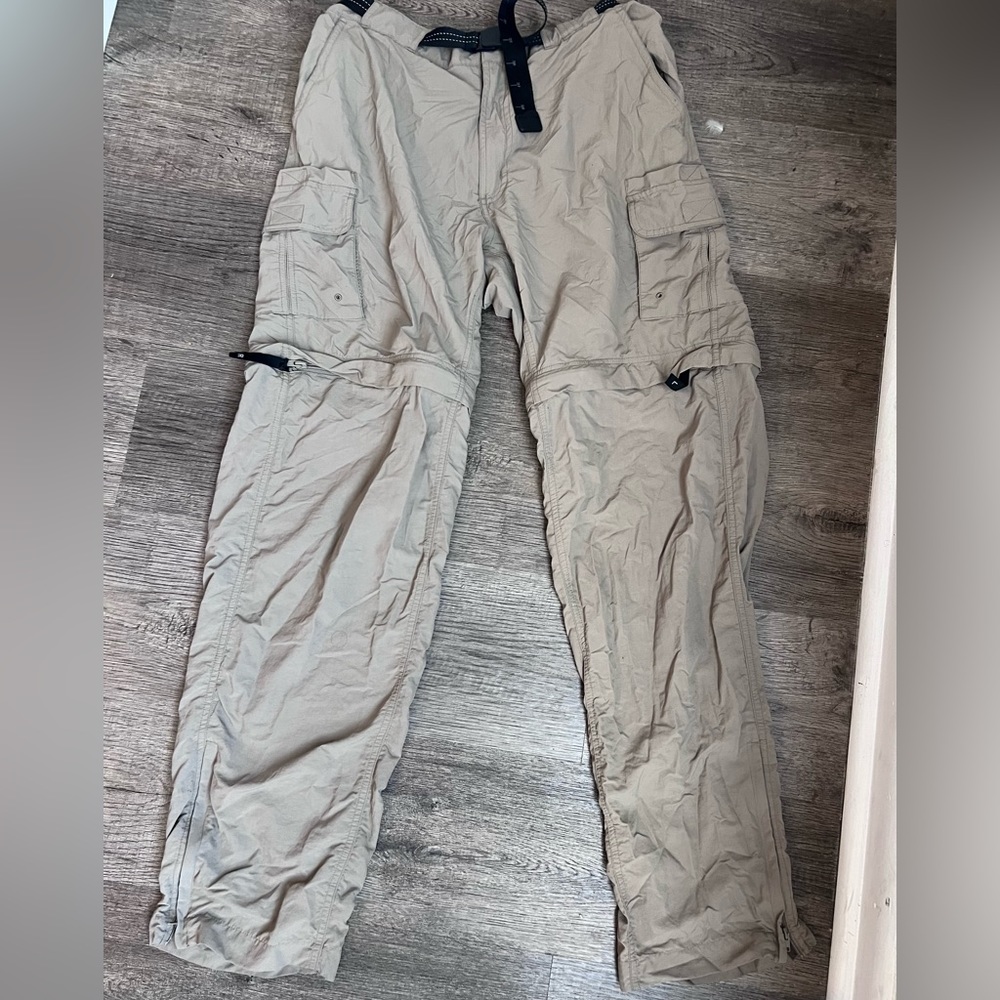 army tan /brown cargos/ size-small/ a couple of wear and tears